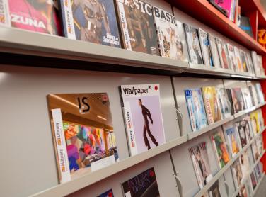 Photo of magazines in an ASU Library