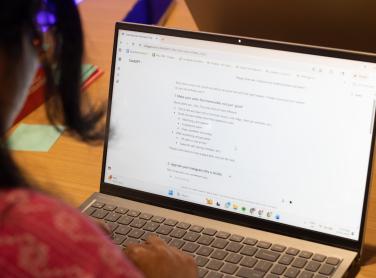 Image of a woman working on her computer